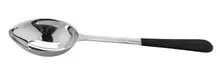 G.E.T - 4 oz Portion Control Slotted Spoon W/ Plastic Textured Dipped Handle (12 Per Case) - BSRIM-35