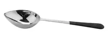 G.E.T - 6 oz Portion Control Slotted Spoon W/ Plastic Textured Dipped Handle (12 Per Case) - BSRIM-36