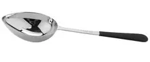 G.E.T - 8 oz Portion Control Slotted Spoon W/ Plastic Textured Dipped Handle (12 Per Case) - BSRIM-37