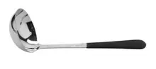 G.E.T - 4 oz Stainless Steel Ladle W/ Mirror Finish & Cool-Grip Handle (12 Per Case) - BSRIM-53-BK