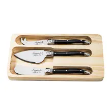 Laguiole - 3 PC Black Handle Cheese Knife Set