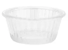 G.E.T - 1 oz Clear SAN Plastic Fluted Ramekin (48 Per Case) - ER-001-CL