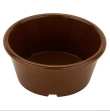 G.E.T - 4 oz Brown SAN Plastic Ramekin (48 Per Case) - ER-040-BR