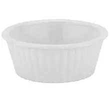 G.E.T - 2 oz White SAN Plastic Fluted Ramekin (48 Per Case) - ER-402-W