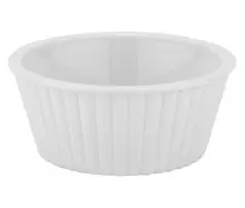 G.E.T - 4 oz White SAN Plastic Fluted Ramekin (48 Per Case) - ER-404-W