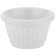 G.E.T - 1.5 oz White Melamine Fluted Ramekin (48 Per Case) - F-615-W