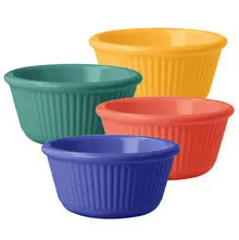 G.E.T - Diamond Mardi Gras 3 oz Mixed Colors Melamine Fluted Ramekin (48 Per Case) - RM-389-MIX