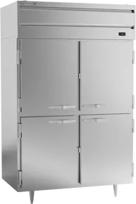 Beverage-Air - 52" P Series Stainless Steel Reach-In Refrigerator w/ 4 Solid Swing Half Doors - PR2HC-1AHS