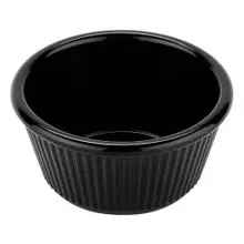 G.E.T - 4 oz Black Melamine Fluted Ramekin (48 Per Case) - RM-401-BK