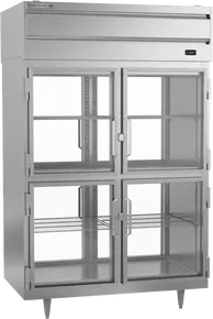 Beverage-Air - 52" P Series Stainless Steel Pass-Thru Refrigerator w/ 8 Glass Swing Half Doors - PRD2HC-1BHG