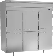 Beverage-Air - 78" P Series Stainless Steel Pass-Thru Refrigerator w/ 12 Solid Swing Half Doors - PRD3HC-1AHS