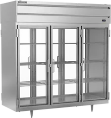 Beverage-Air - 78" P Series Stainless Steel Pass-Thru Refrigerator w/ 6 Glass Swing Doors - PRD3HC-1BG