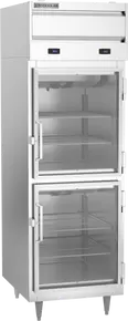 Beverage-Air - 27" P Series Stainless Steel Refrigerator/Freezer w/ 2 Glass Swing Half Doors - PRF12-12HC-1HG