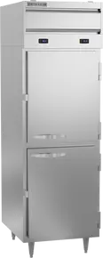 Beverage-Air - 27" P Series Stainless Steel Refrigerator/Freezer w/ 2 Solid Swing Half Doors - PRF12-12HC-1HS
