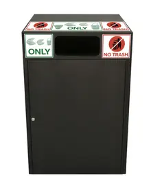 G.E.T - Eco-Takeouts Black Collection Bin W/ Locking Door & Stickers - BIN-1-BK