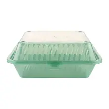 G.E.T - Eco-Takeouts 9" x 9" Jade Polypropylene 3-Compartment Reusable Food Container (12 Per Case) - EC-09-1-JA