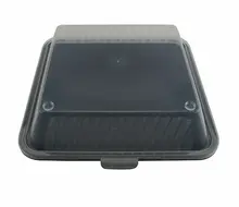 G.E.T - Eco-Takeouts 9" x 9" Black/Clear Polypropylene Single Entree Reusable Food Container (12 Per Case) - EC-10-2X-BK/CL