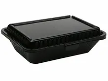 G.E.T - Eco-Takeouts 9" x 6.5" Black Polypropylene Half-Size Reusable Food Container (12 Per Case) - EC-11-1-BK