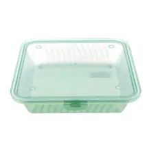 G.E.T - Eco-Takeouts 9" x 9" Jade Polypropylene Single Entree Reusable Flat Top Food Container (12 Per Case) - EC-10-1-JA