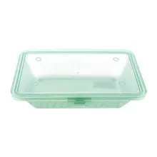 G.E.T - Eco-Takeouts 9" x 6.5" Jade Polypropylene Half-Size Reusable Flat Top Food Container (12 Per Case) - EC-18-JA
