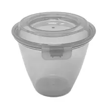 G.E.T - Eco-Takeouts 6 oz Clear Polypropylene Reusable Side-Dish/Large Sauce Cup W/ Hinged Lid (24 Per Case) - EC-20-CL