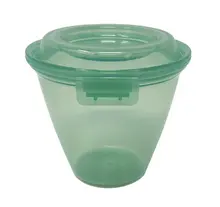 G.E.T - Eco-Takeouts 12 oz Jade Polypropylene Reusable Side-Dish/Large Sauce Cup W/ Hinged Lid (24 Per Case) - EC-21-JA