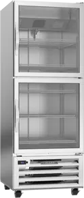 Beverage-Air - 27" RI Series Stainless Steel Reach-In Refrigerator w/ 2 Glass Swing Half Doors - RI18HC-HG