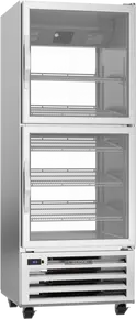 Beverage-Air - 27" RI Series Stainless Steel Pass-Thru Refrigerator w/ 4 Glass Swing Half Doors - RID18HC-HG