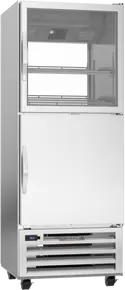 Beverage-Air - 27" RI Series Stainless Steel Pass-Thru Refrigerator w/ 2 Glass & 2 Solid Swing Half Doors - RID18HC-HGS
