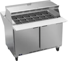 Beverage-Air - 48" Mega Top Sandwich Prep Table w/ 2 Doors & Dual Sides - SPE48HC-18M-DS