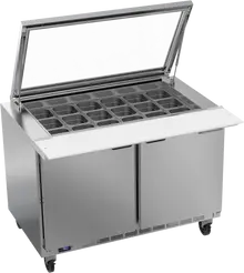 Beverage-Air - 48" Sandwich Prep Table w/ 2 Doors & See-Thru Lid - SPE48HC-18M-STL