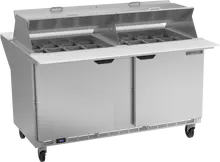 Beverage-Air - 60" Mega Top Sandwich Prep Table w/ 2 Doors & Dual Sides - SPE60HC-24M-DS