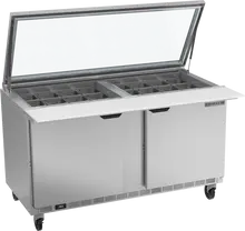 Beverage-Air - 60" Sandwich Prep Table w/ 2 Doors & See-Thru Lid - SPE60HC-24M-STL