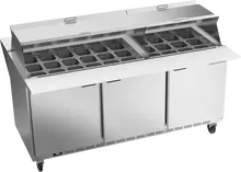 Beverage-Air - 72" Mega Top Sandwich Prep Table w/ 3 Doors & Dual Sides - SPE72HC-30M-DS