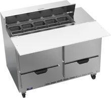 Beverage-Air - 48" Sandwich Prep Table w/ 4 Drawers & 17" Cutting Board - SPED48HC-10C-4