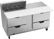 Beverage-Air - 60" Sandwich Prep Table w/ 4 Drawers & 17" Cutting Board - SPED60HC-08C-4