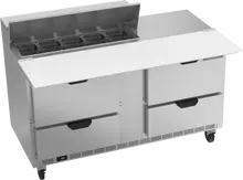 Beverage-Air - 60" Sandwich Prep Table w/ 4 Drawers & 17" Cutting Board - SPED60HC-10C-4