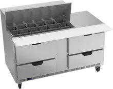 Beverage-Air - 60" Mega Top Sandwich Prep Table w/ 4 Drawers - SPED60HC-18M-4