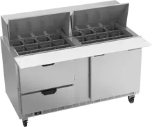 Beverage-Air - 60" Mega Top Sandwich Prep Table w/ 2 Drawers & 1 Door - SPED60HC-24M-2