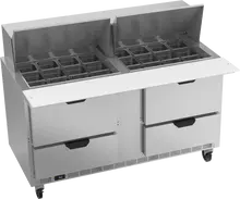 Beverage-Air - 60" Mega Top Sandwich Prep Table w/ 4 Drawers - SPED60HC-24M-4