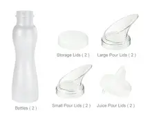 G.E.T - 32 oz Clear Polycarbonate Salad Dressing Kit (12 Piece Set) - SDB-32-PC-2