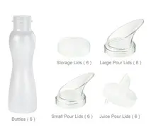 G.E.T - 32 oz Frosted Clear Polycarbonate Salad Dressing Kit (30 Piece Set) - SDB-16-PC-6-CL