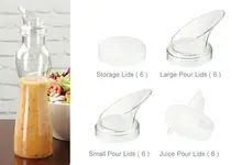 G.E.T - 32 oz Clear Polycarbonate Salad Dressing Kit (30 Piece Set) - SDB-32-PC-6-CL
