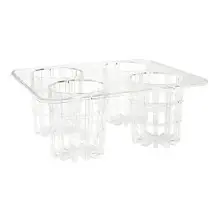 G.E.T - 13" x 10.25" Polycarbonate Salad Dressing Bottle Rack W/ 4 Slots - SDB-32-PC-RACK