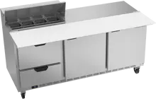Beverage-Air - 72" Sandwich Prep Table w/ 2 Drawers, 2 Doors & 17" Cutting Board - SPED72HC-08C-2