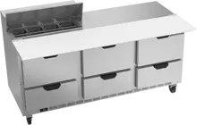 Beverage-Air - 72" Sandwich Prep Table w/ 6 Drawers & 17" Cutting Board - SPED72HC-08C-6