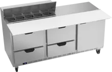 Beverage-Air - 72" Sandwich Prep Table w/ 4 Drawers, 1 Door & 17" Cutting Board - SPED72HC-10C-4