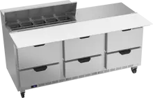 Beverage-Air - 72" Sandwich Prep Table w/ 6 Drawers & 17" Cutting Board - SPED72HC-10C-6