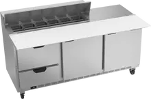 Beverage-Air - 72" Sandwich Prep Table w/ 2 Drawers, 2 Doors & 17" Cutting Board - SPED72HC-12C-2