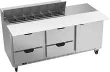 Beverage-Air - 72" Sandwich Prep Table w/ 4 Drawers, 1 Door & 17" Cutting Board - SPED72HC-12C-4